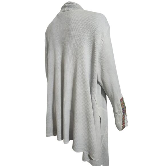 Soft Surroundings Large Thermal‎ Cadence Open Front Laces Trim Cardigan Sweater - Picture 4 of 12